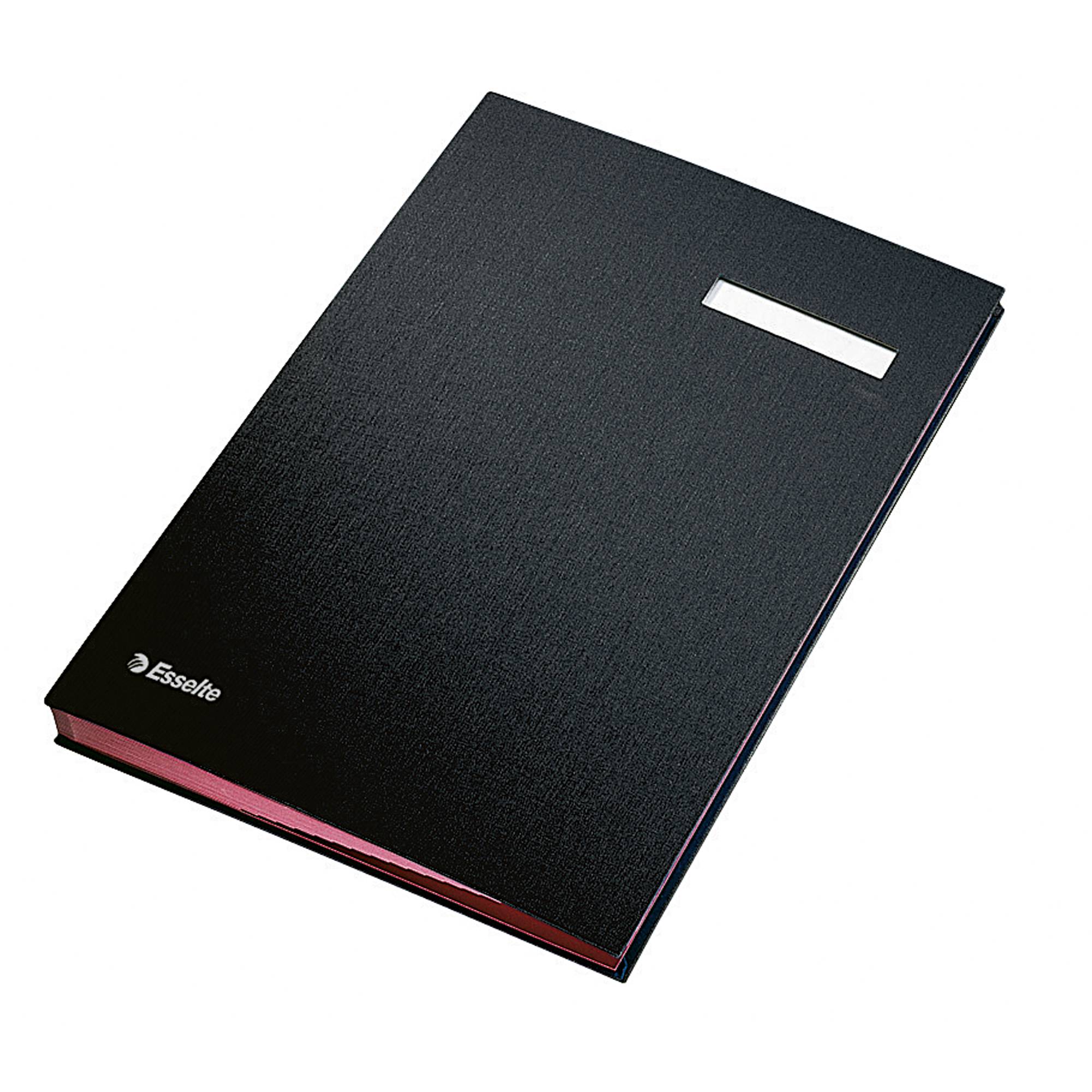 Unterschriftenmappe DIN A4 20Fächer Pappe PP schwarz-0