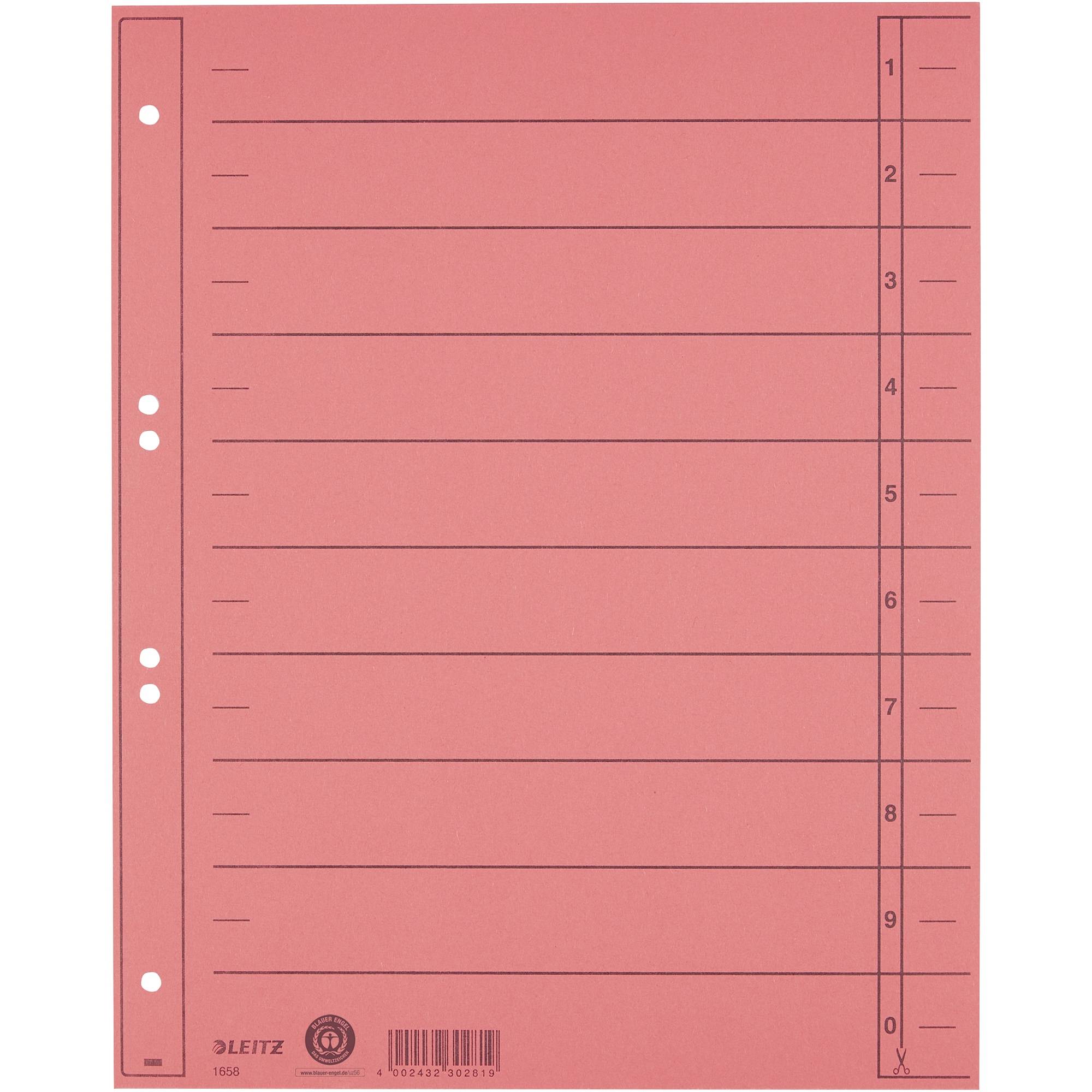 Trennblatt A4 230g Karton rot 100 St./Pack.-0