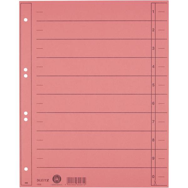 Trennblatt A4 230g Karton rot 100 St./Pack.