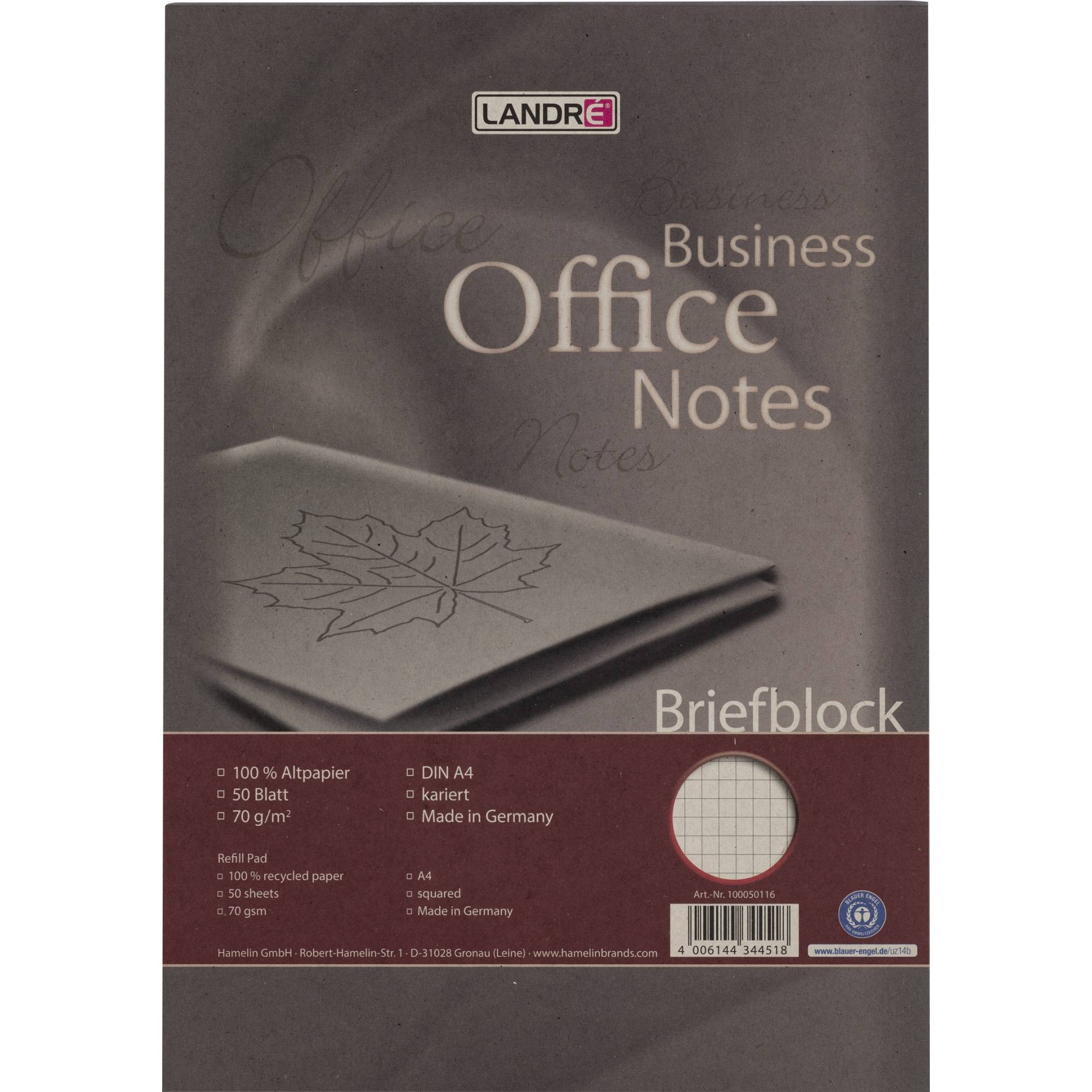 Briefblock DIN A4 Recycling 50Blatt kariert-0