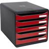 Schubladenbox BIG-BOX PLUS 5Sch. glo/karminrot