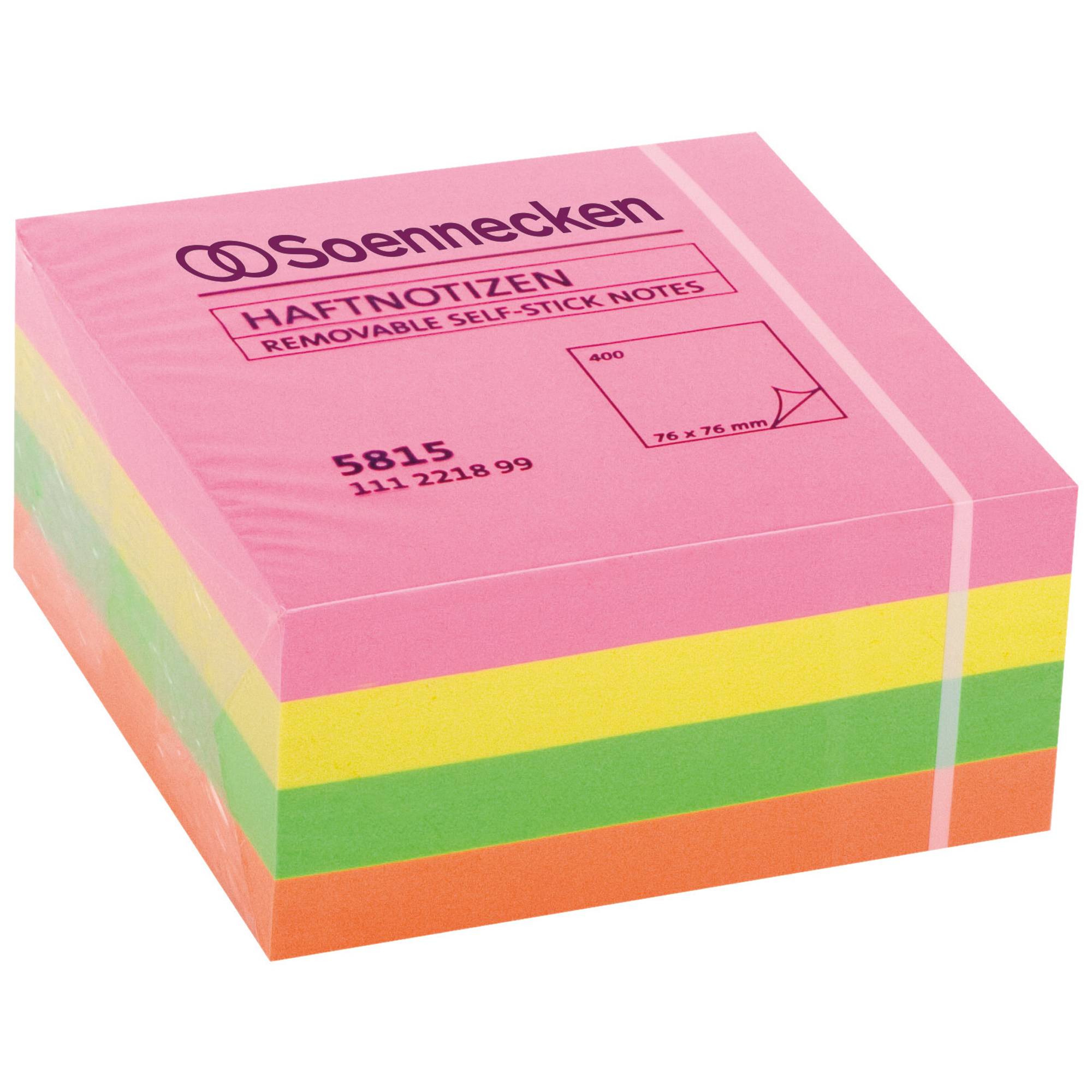 Haftnotizwürfel 75x75mm 400Blatt neonfarben-0