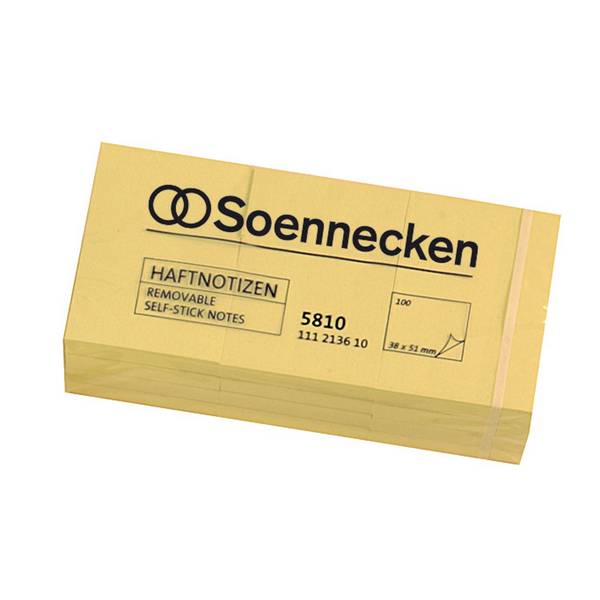 Haftnotiz 50x40mm hellgelb 12x100Blatt 12 St./Pack.