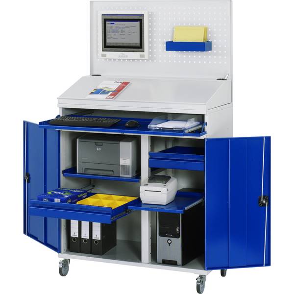 Computerschrank 1100x520x1895 mobil lgr/ebl