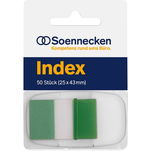 Haftstreifen Index 25x43mm 50Streifen Spender grün