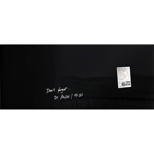 Magnetboard Artverum 1.300x550x15mm Glas schwarz