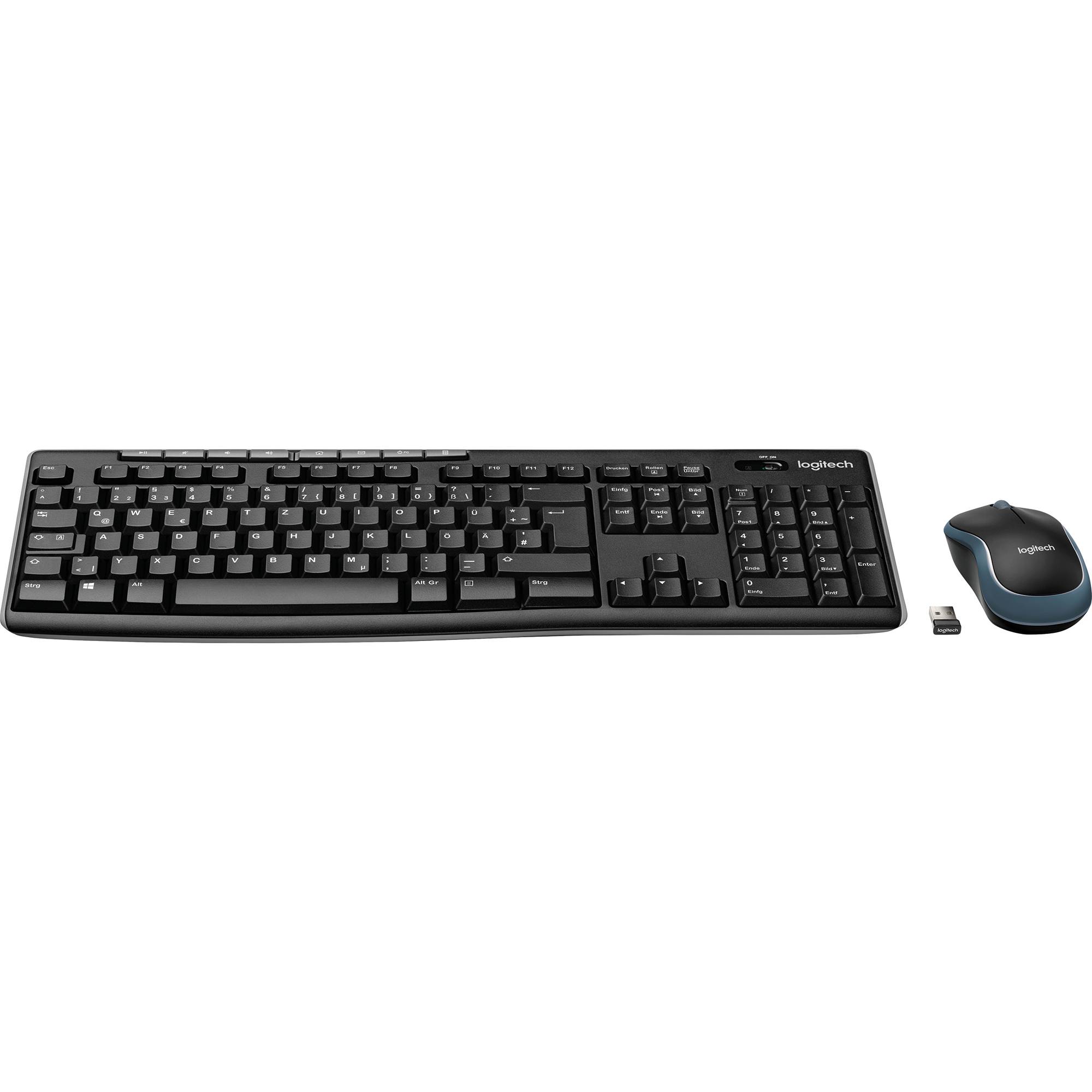Logitech Tastatur-Maus-Set MK270 920-004511 cordless USB schwarz-0