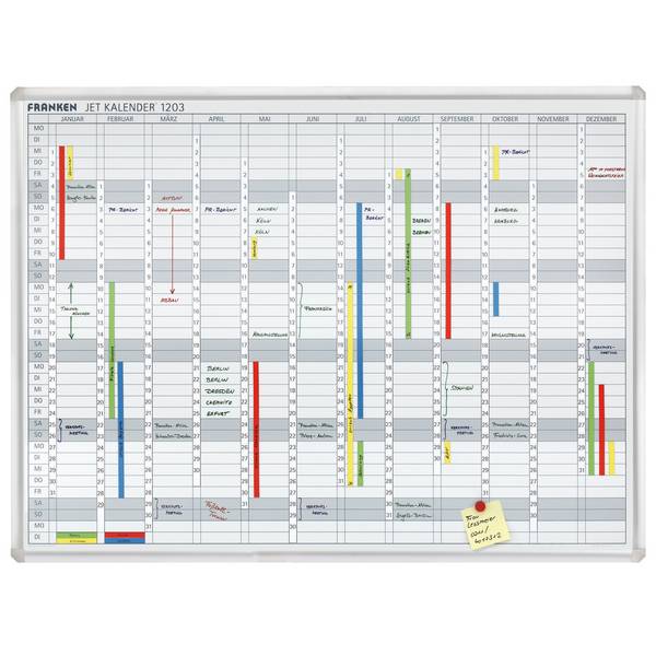 Jahresplaner JetKalender 120x90cm 12Monate weiß