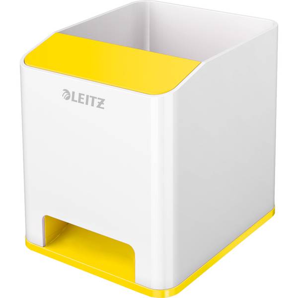 Stifteköcher WOW weiß/gelb