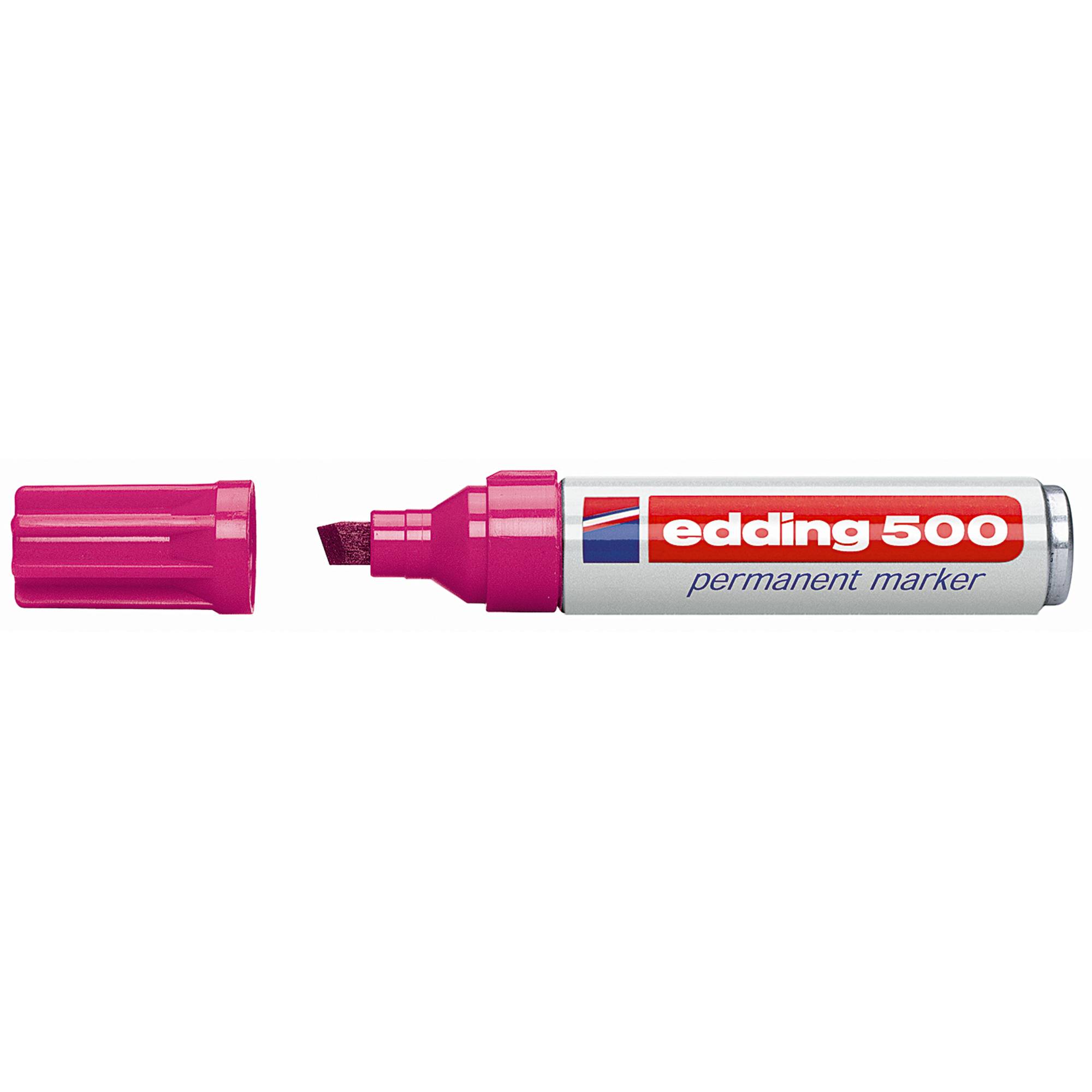 edding Permanentmarker 500 4-500009 2-7mm nachfüllbar Keilspitze rosa-0