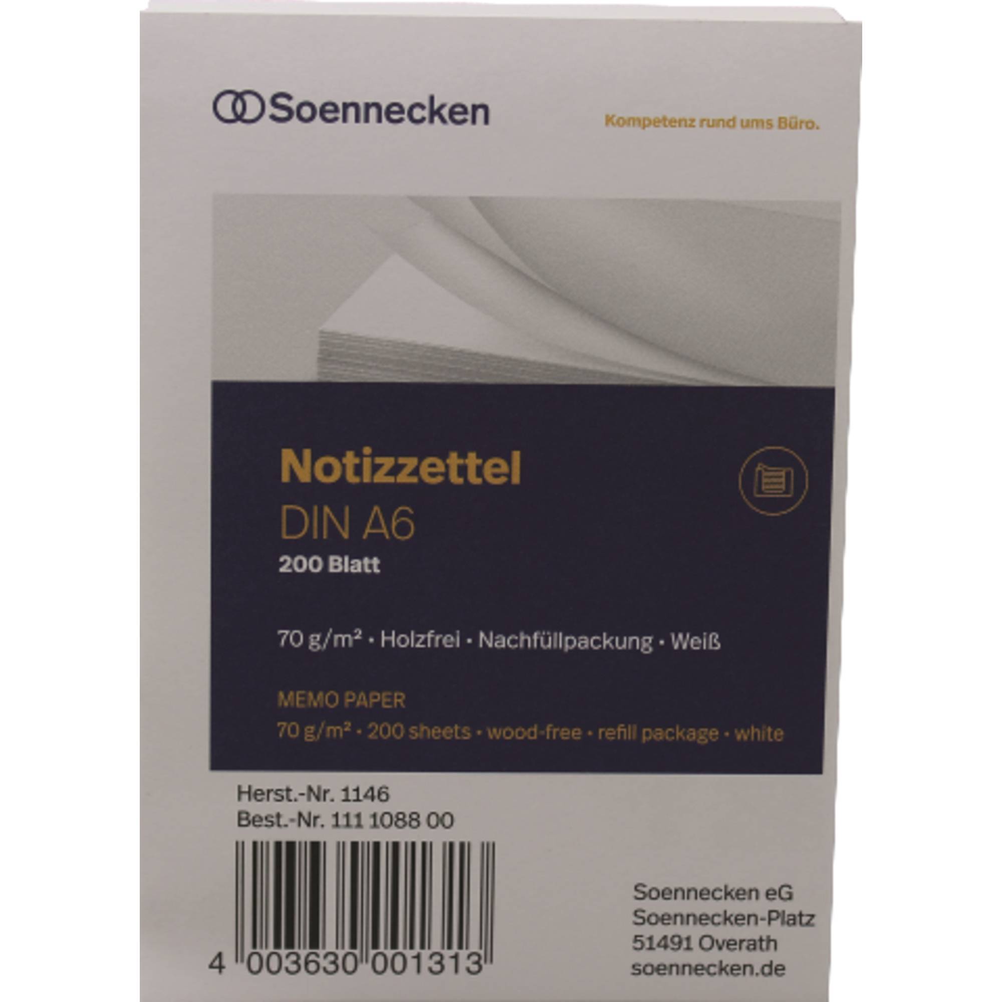 Zettelboxeinlage DIN A6 blanko 200 Bl./Pack.
