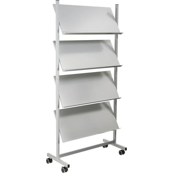 Prospektständer 12xDIN A4 silbergrau