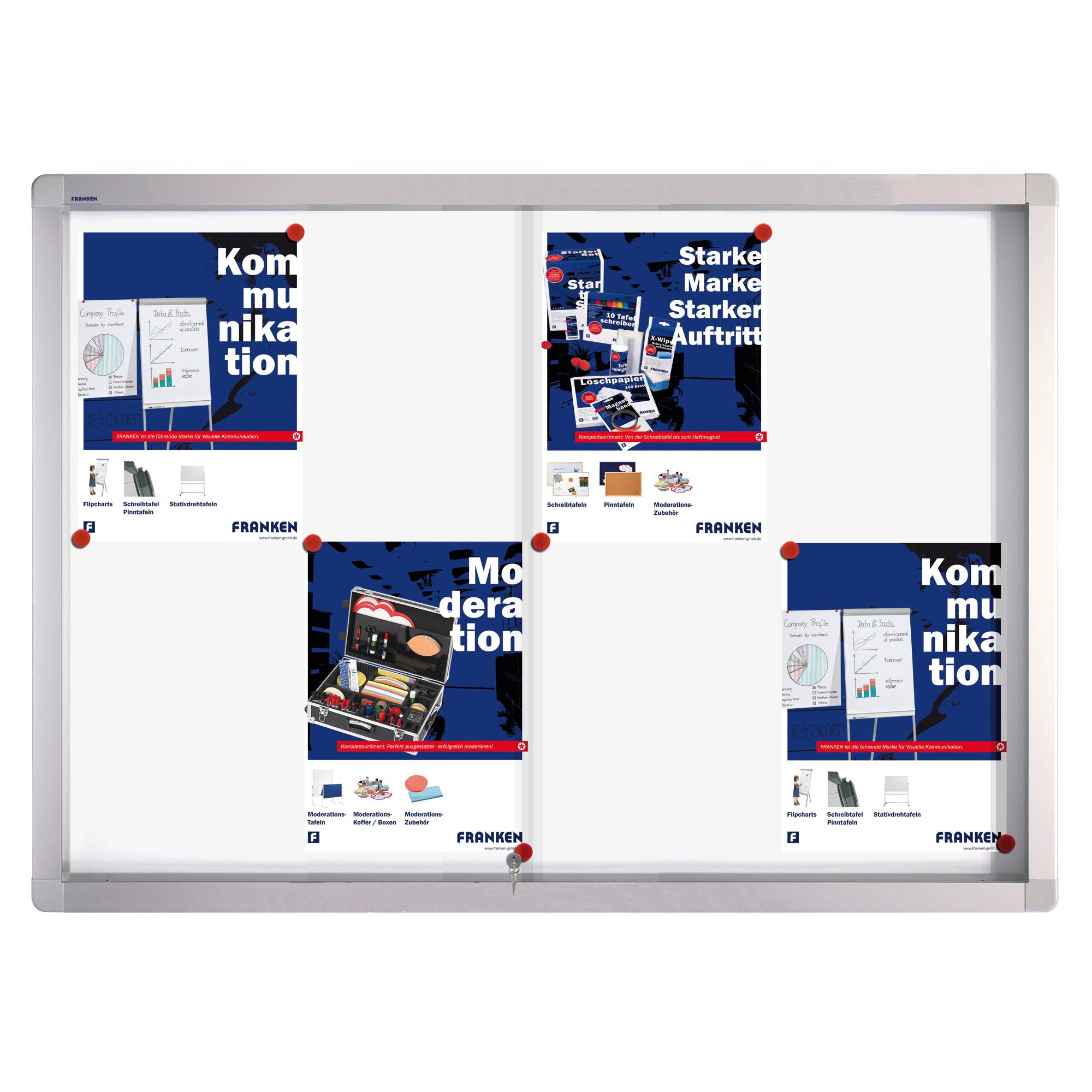 Schiebeglasvitrine Schreibtafel 99x73x4,6cm ws