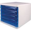 Schubladenbox economy DIN A4-C4 l.gr/bl.tr