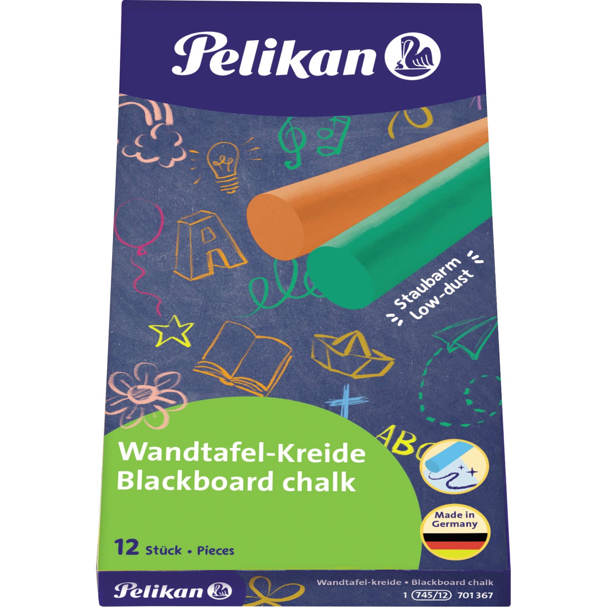 Wandtafelkreide farbig sortiert 12 St./Pack.-0