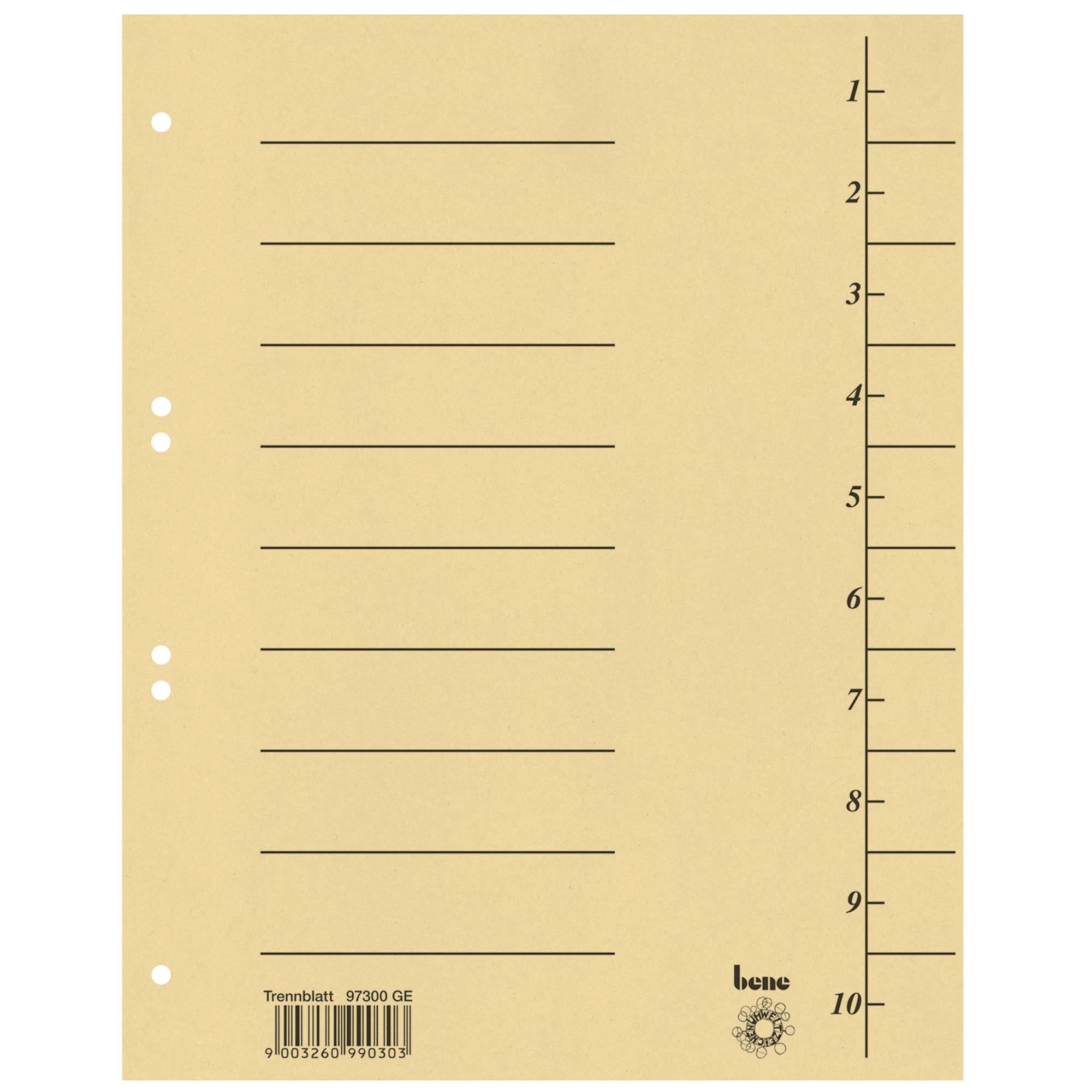 Trennblatt A4 Karton gelb 100 St./Pack.-0
