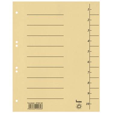 Trennblatt A4 Karton gelb 100 St./Pack.