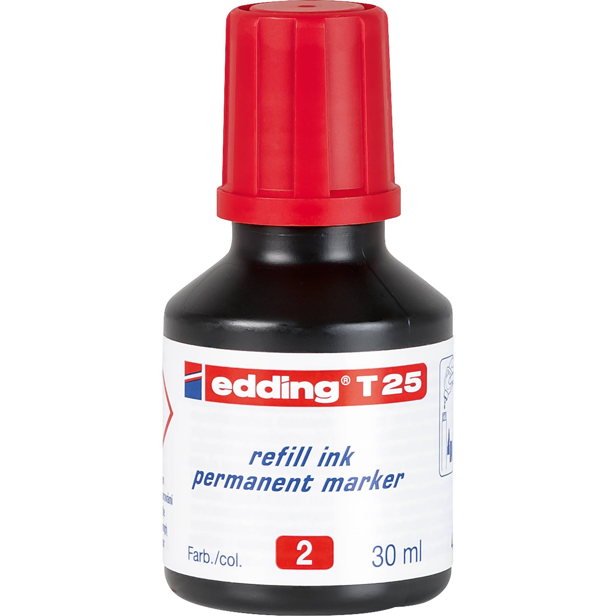 Nachfülltusche T 25 30ml geruchsarme Tusche rot-0