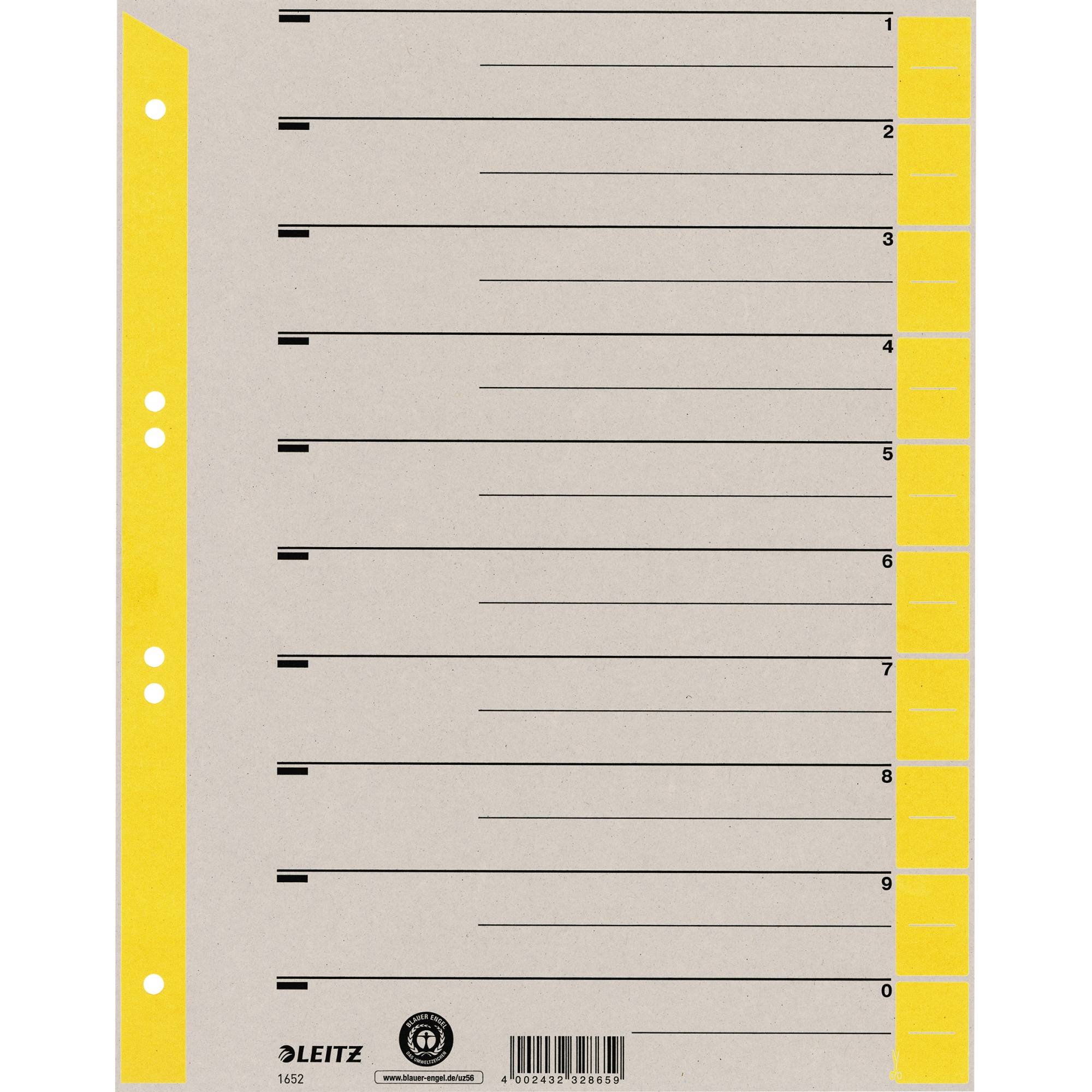 Trennblatt DIN A4 230g Karton gelb 100 St./Pack.-0