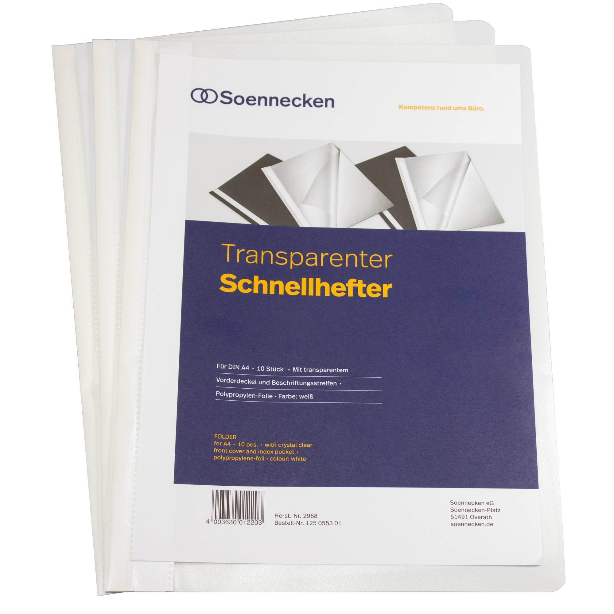 Schnellhefter DIN A4 PP weiß 10 St./Pack.-0