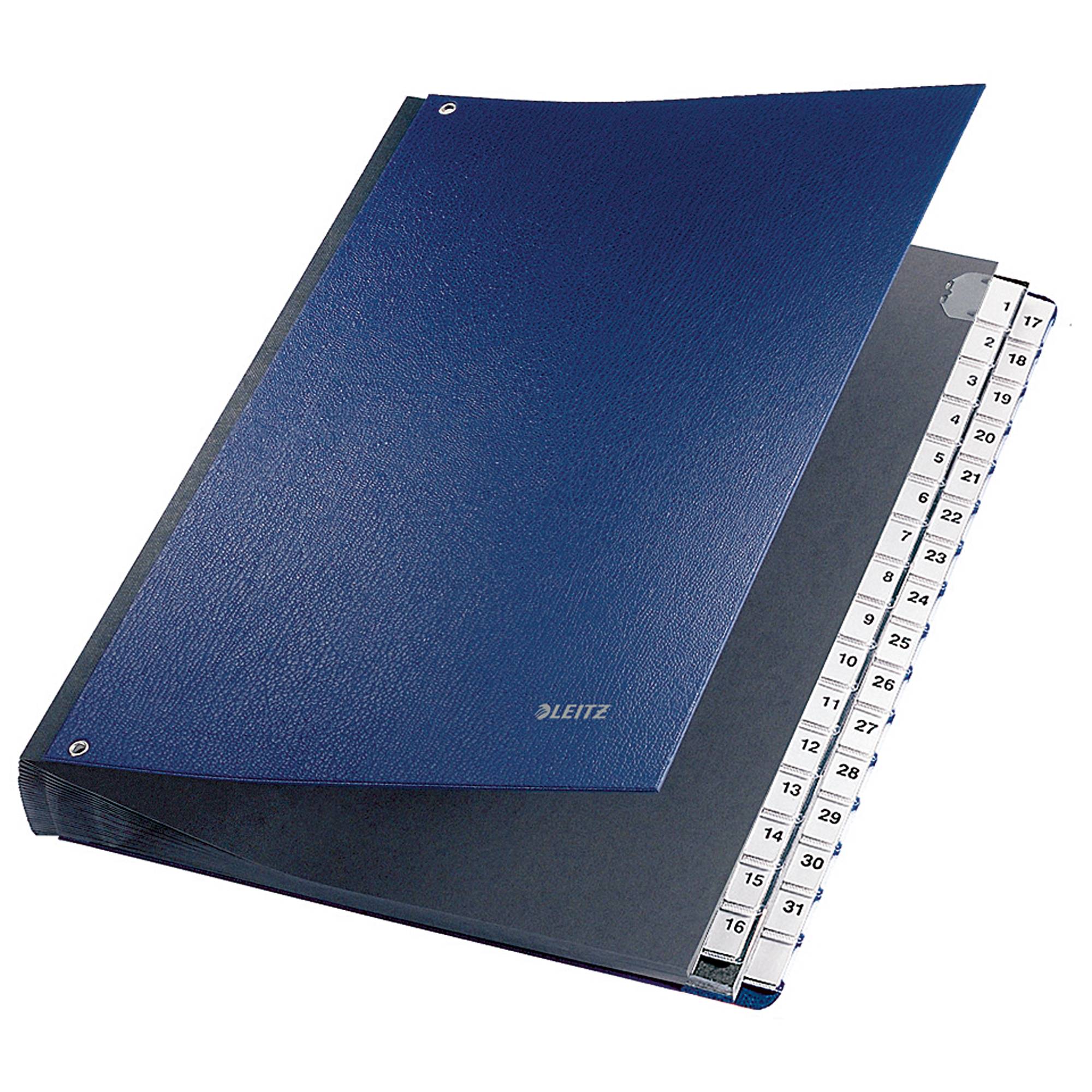 Pultordner DIN A4 1-31 32Fächer Graupappe blau-0