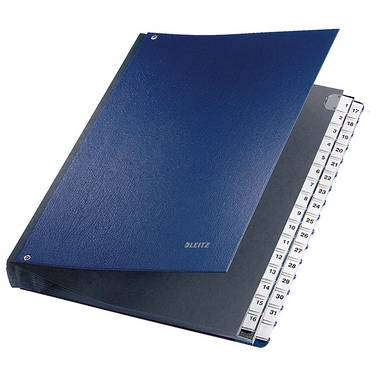 Pultordner DIN A4 1-31 32Fächer Graupappe blau