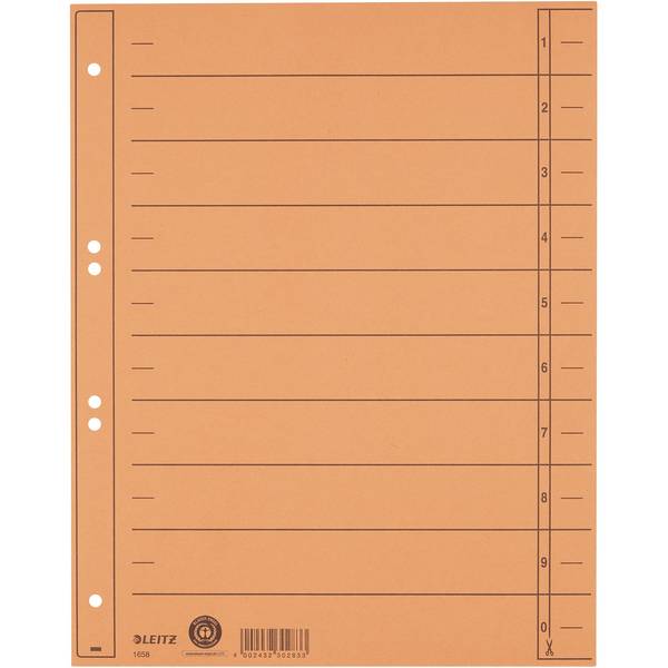 Trennblatt A4 230g Karton orange 100 St./Pack.
