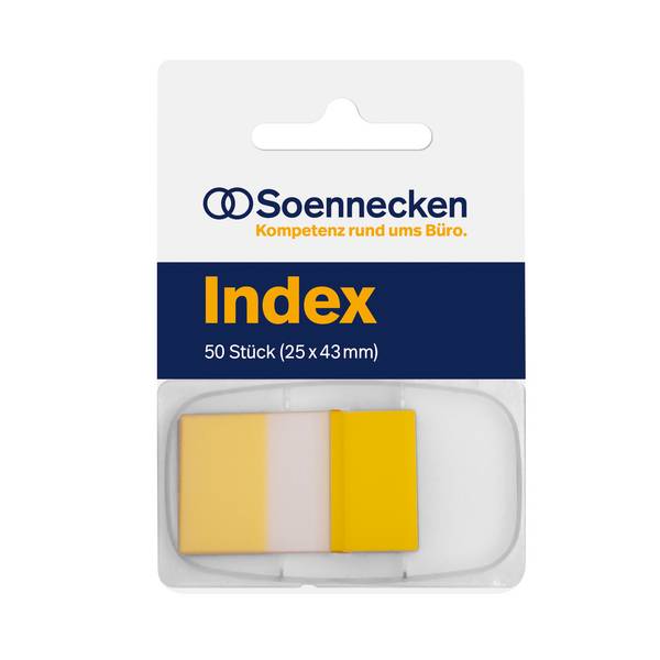 Haftstreifen Index 25x43mm 50Streifen Spender gelb