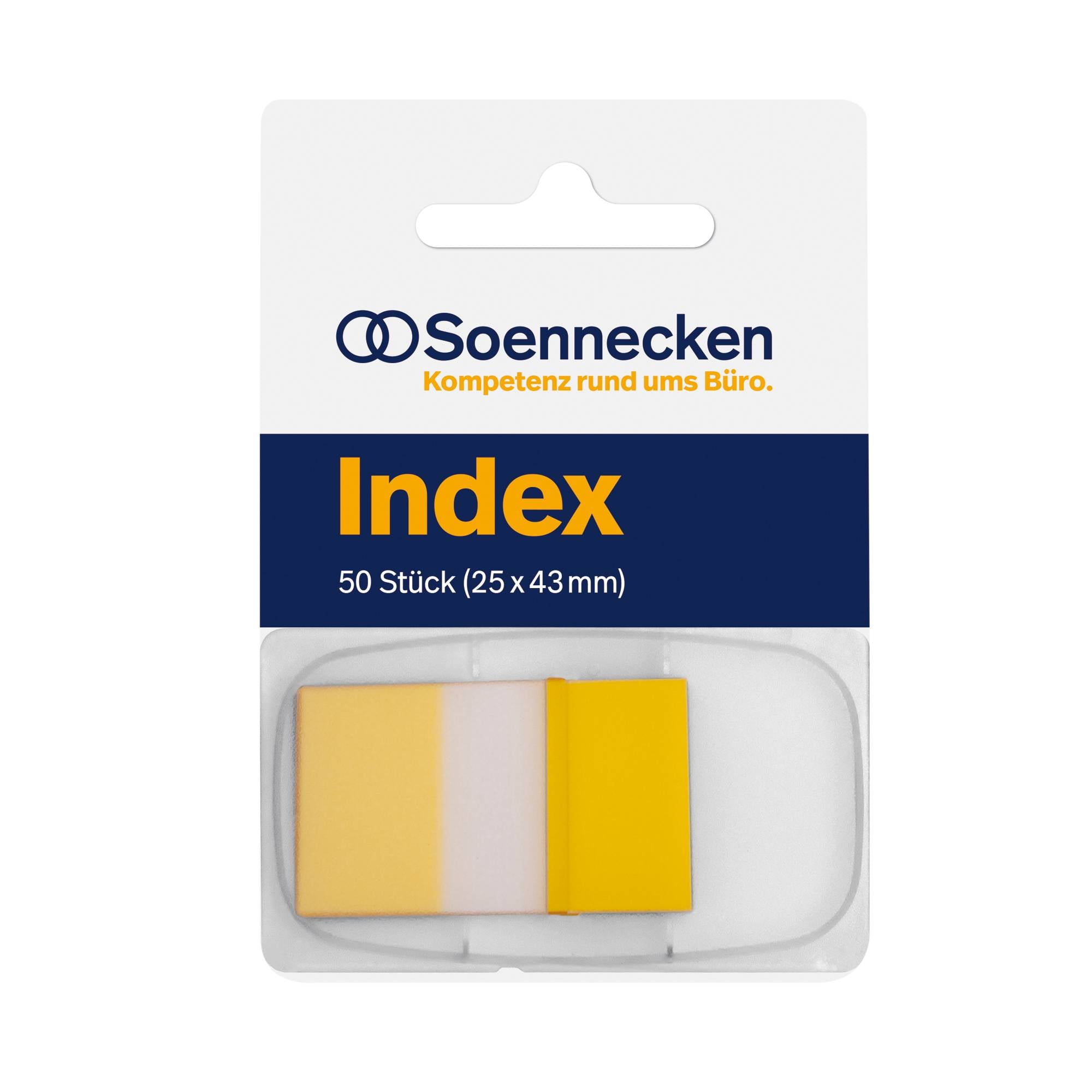 Haftstreifen Index 25x43mm 50Streifen Spender gelb-0