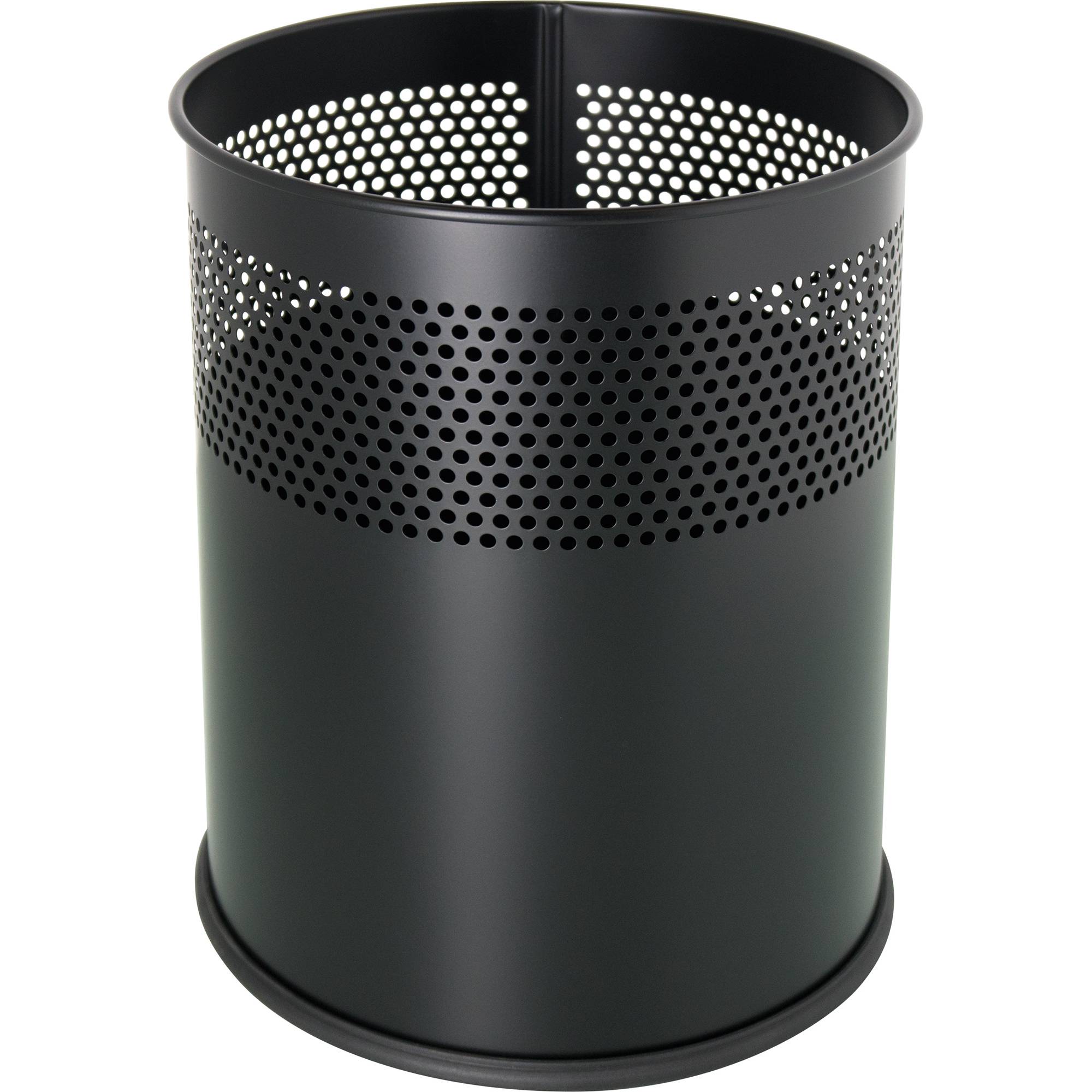 Papierkorb 26x31,5cm 15l rund Metall schwarz-0