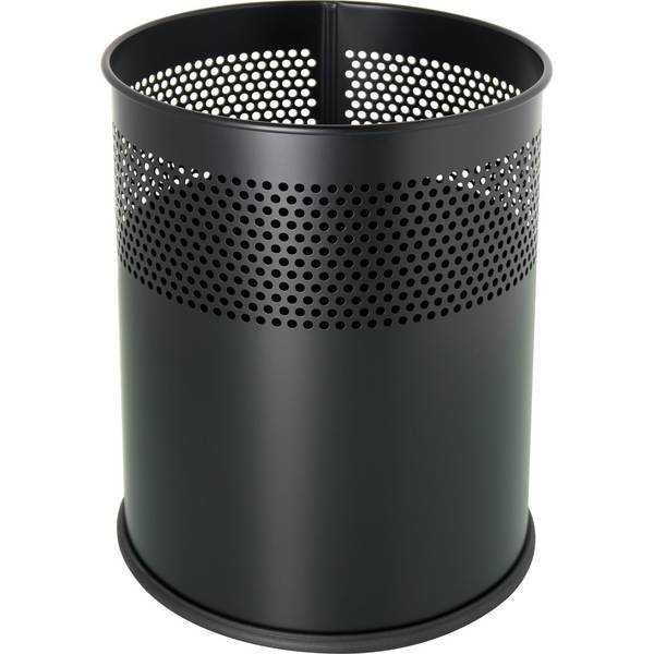 Papierkorb 26x31,5cm 15l rund Metall schwarz