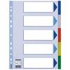Register blanko DIN A4 5teilig PP h.blau/sortiert