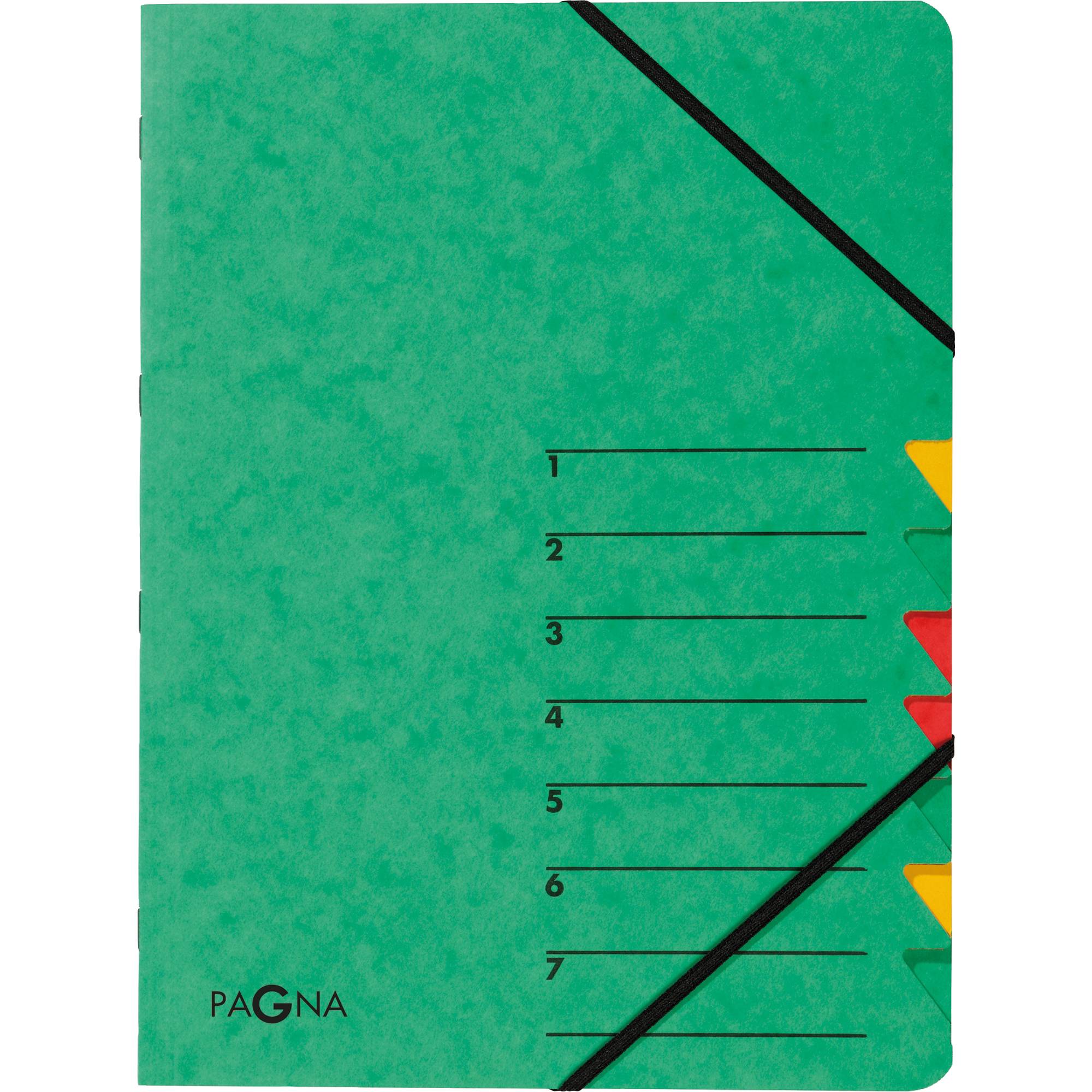 Ordnungsmappe EASY DIN A4 7Fächer Pressspann grün