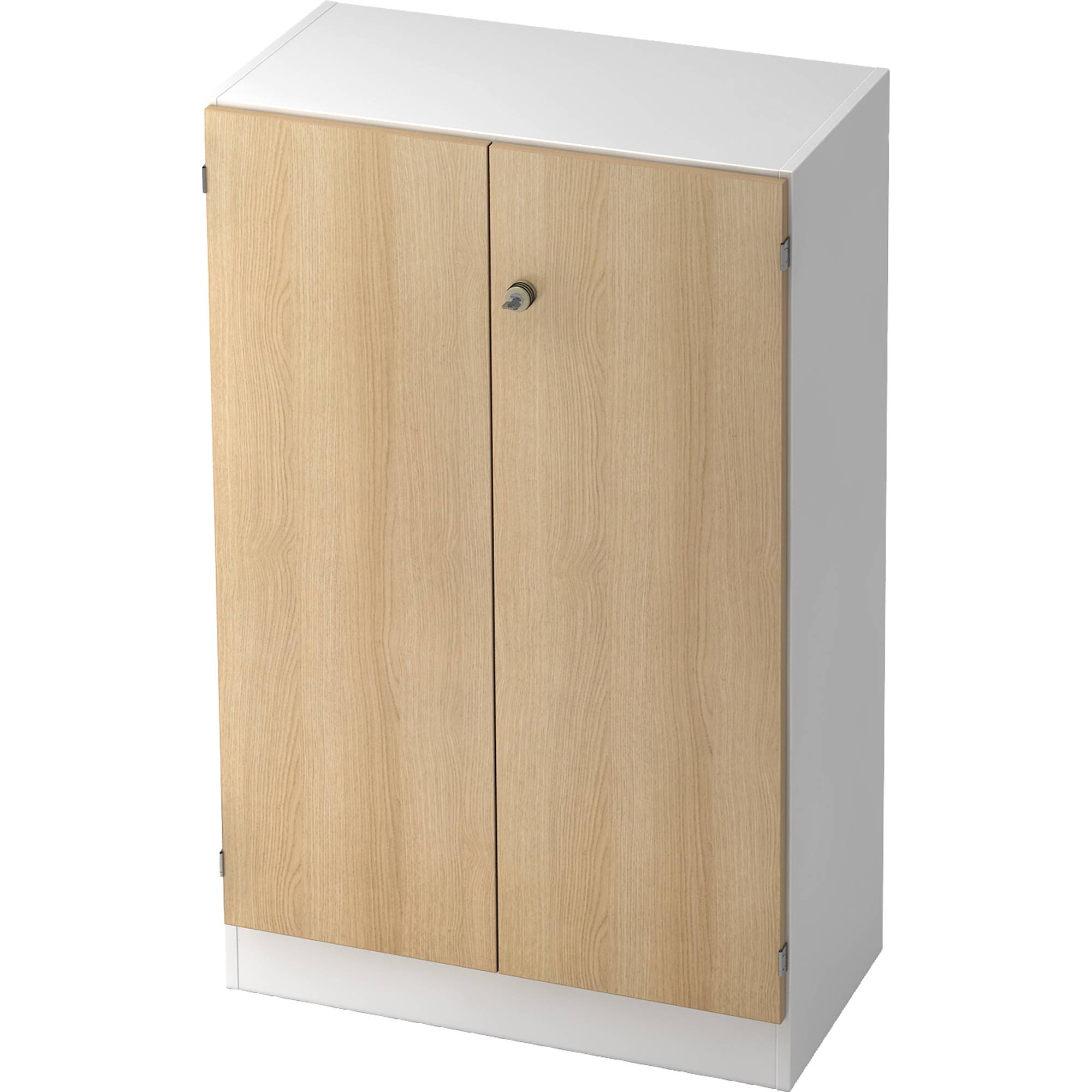 Flügeltürenschrank 3OH weiß/eiche-0