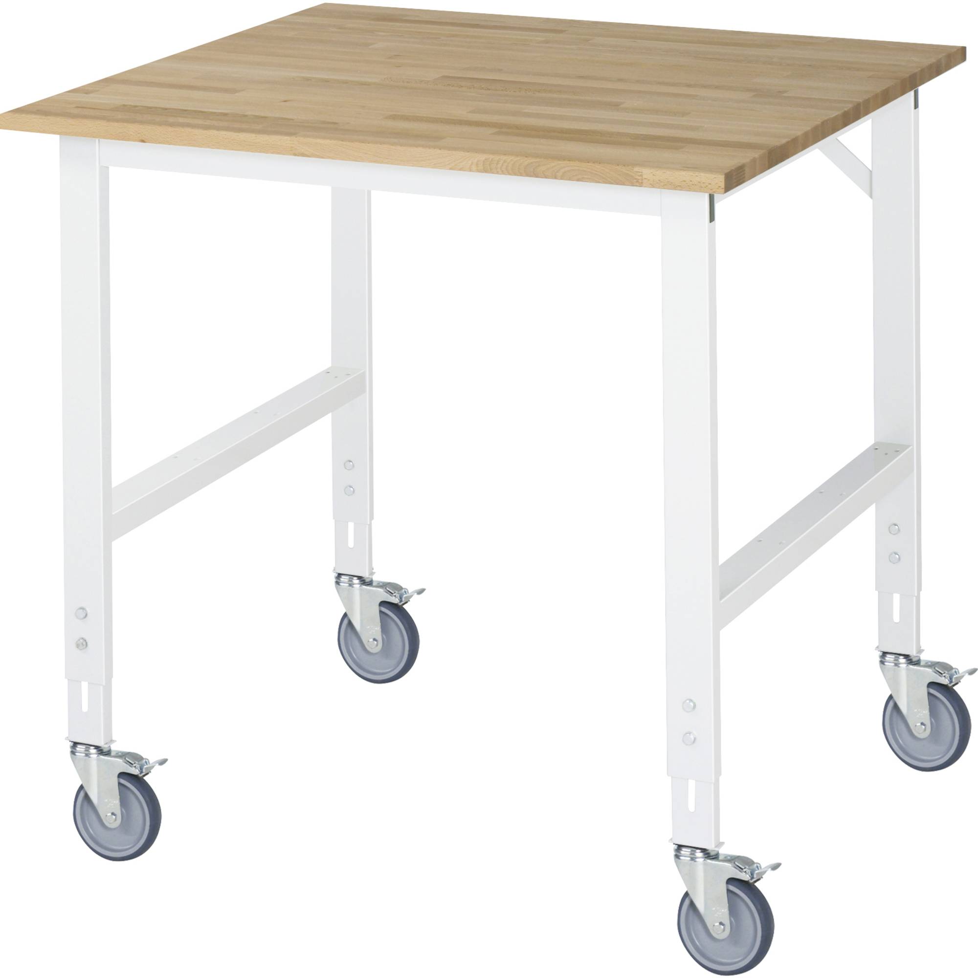 Arb.Tisch 1000x1000x910-1230 fahrbar B-Platte 25mm lgr