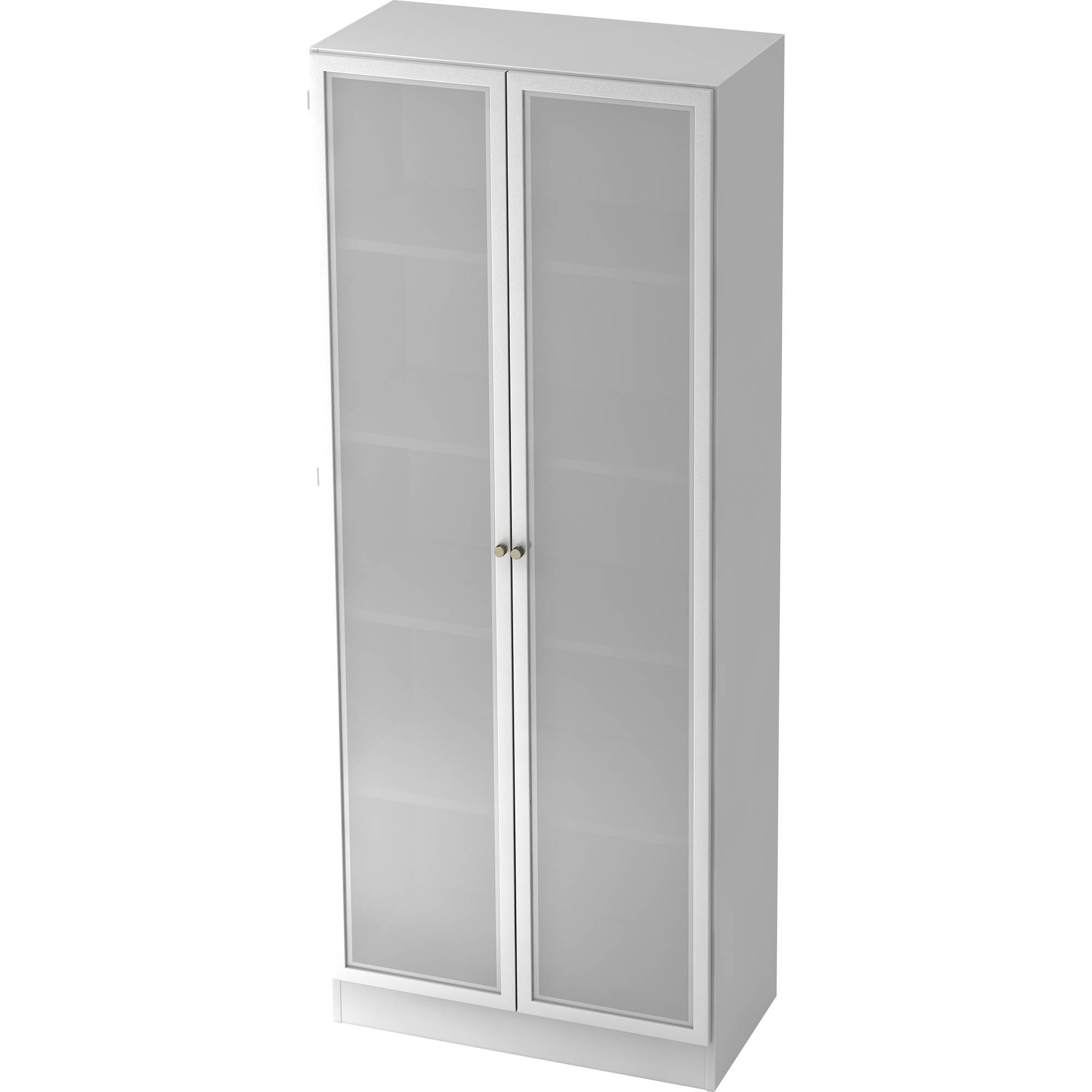 Glastürenschrank Solid 80x42x200,4cm weiß