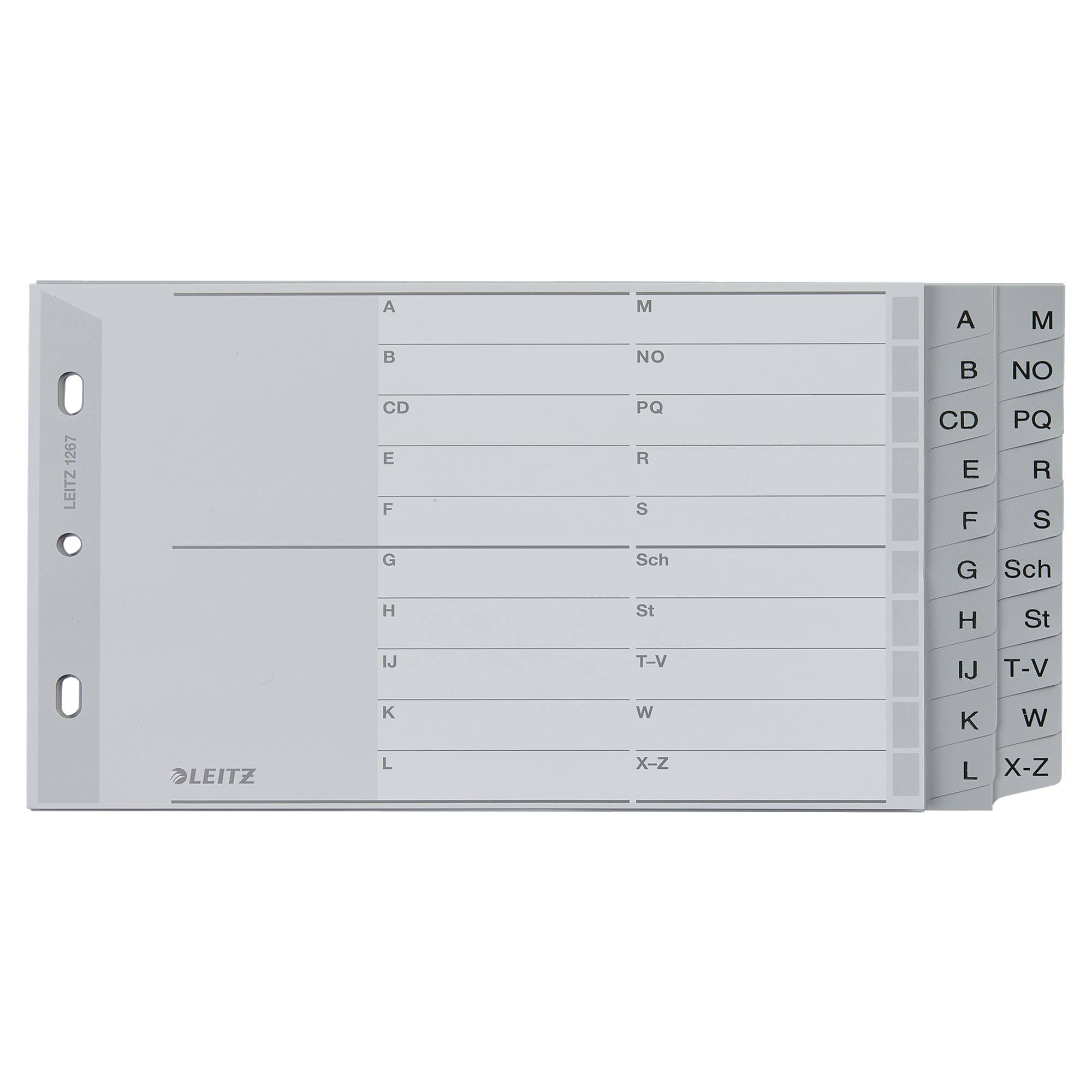 Register DIN A5 quer A-Z 20Bl. PP grau