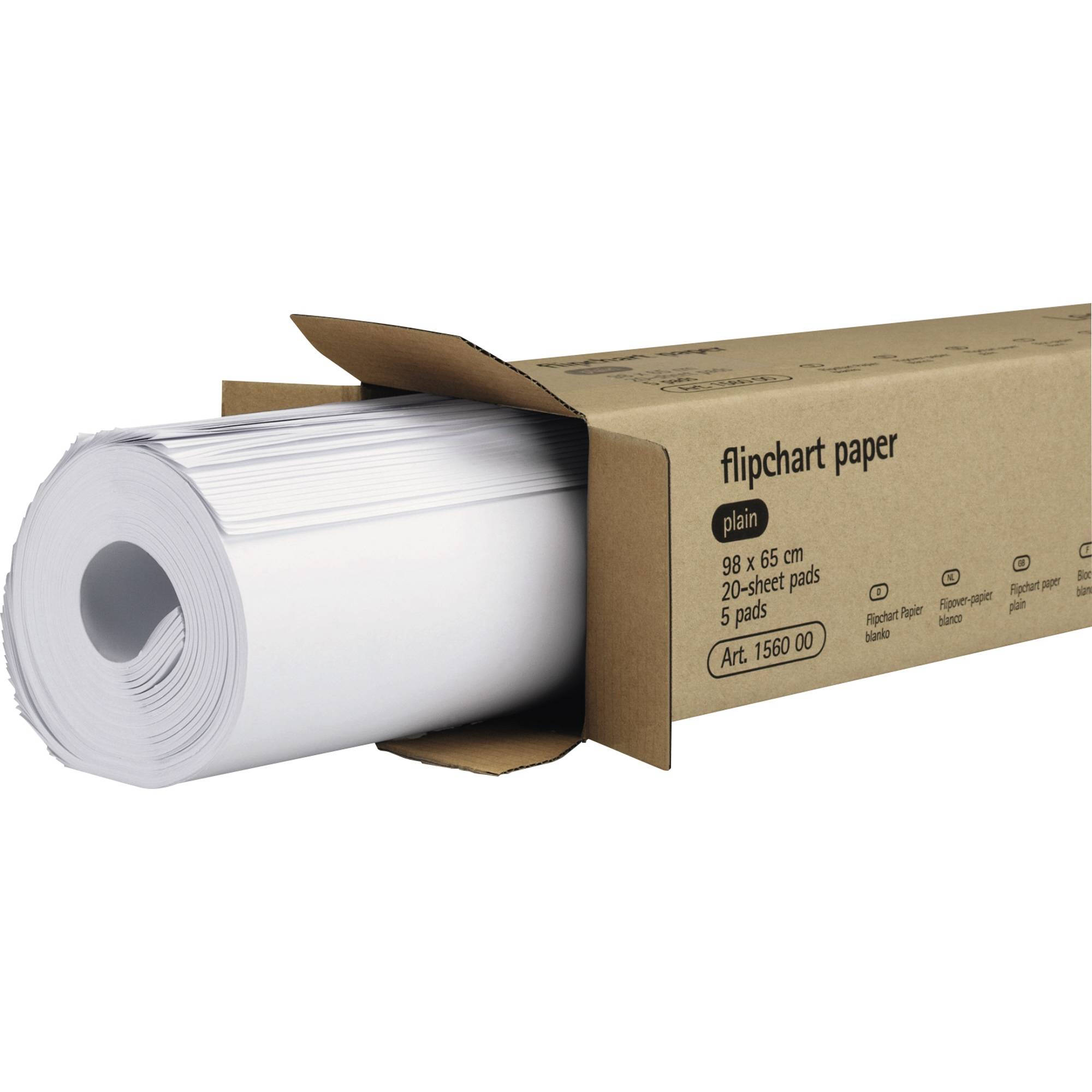 Flipchartpapier 98x65cm 20Bl. blanko 5 St./Pack.-0