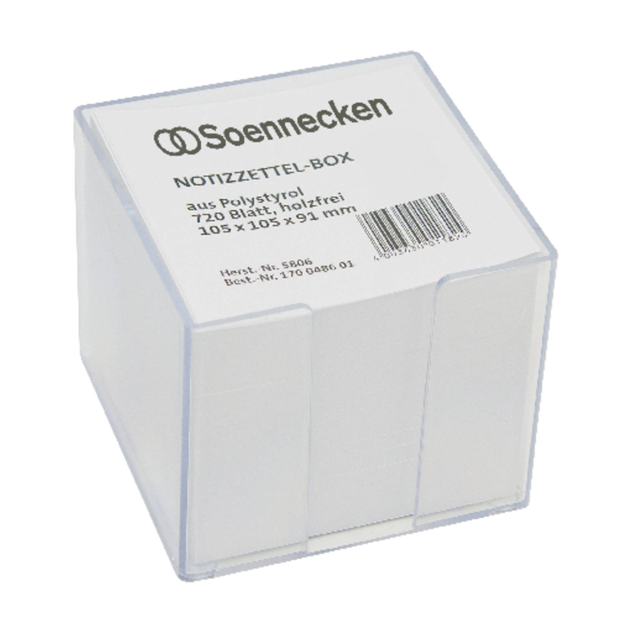 Zettelbox 105x105x91mm transparent +Inhalt-0