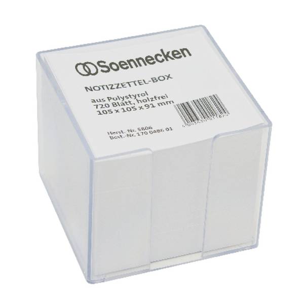 Zettelbox 105x105x91mm transparent +Inhalt