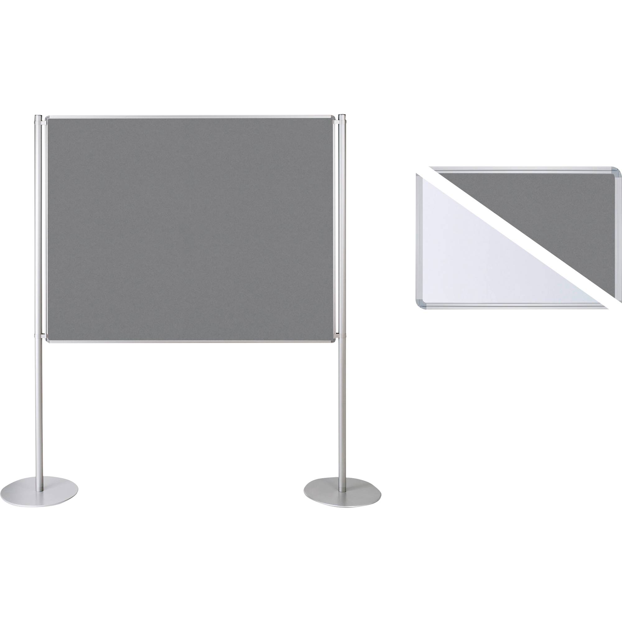 Stellwand 150x120cm Filz/White Tellerfuß ws/gr