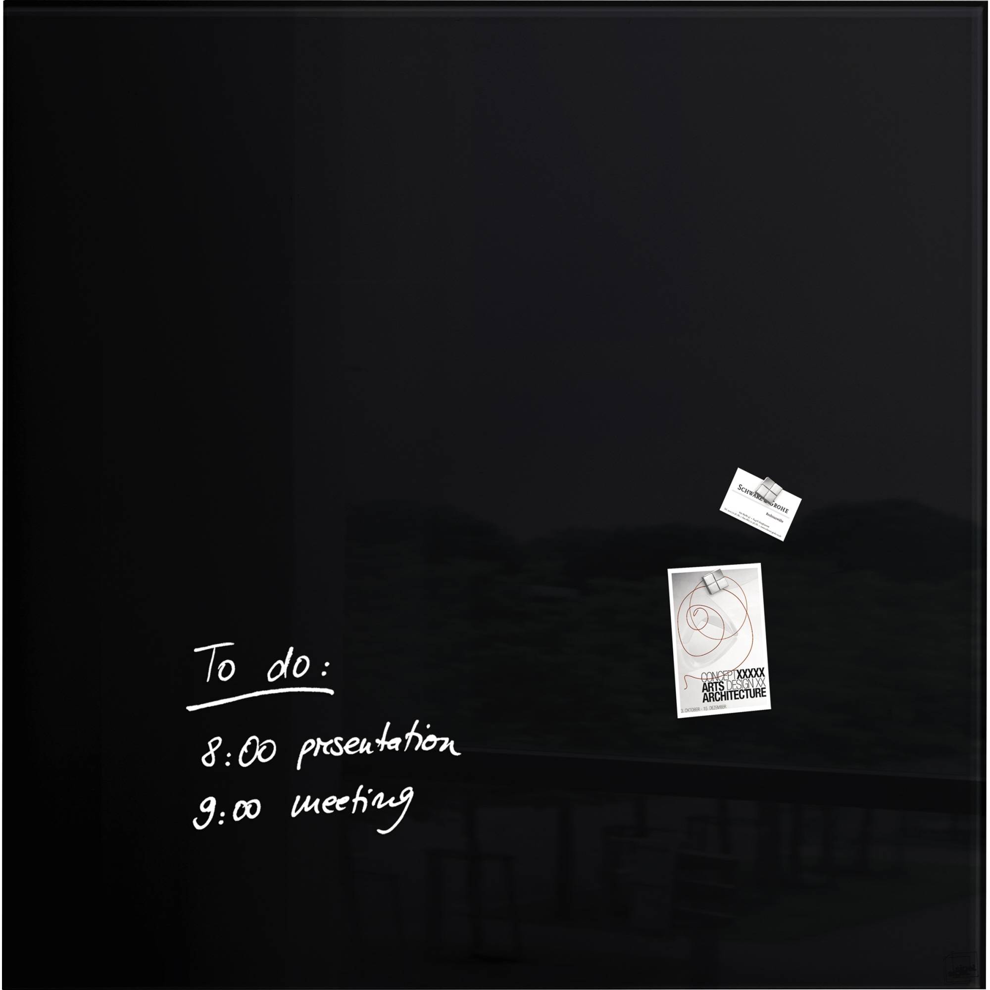 Magnetboard Artverum 1000x1000x18mm Glas schwarz-0