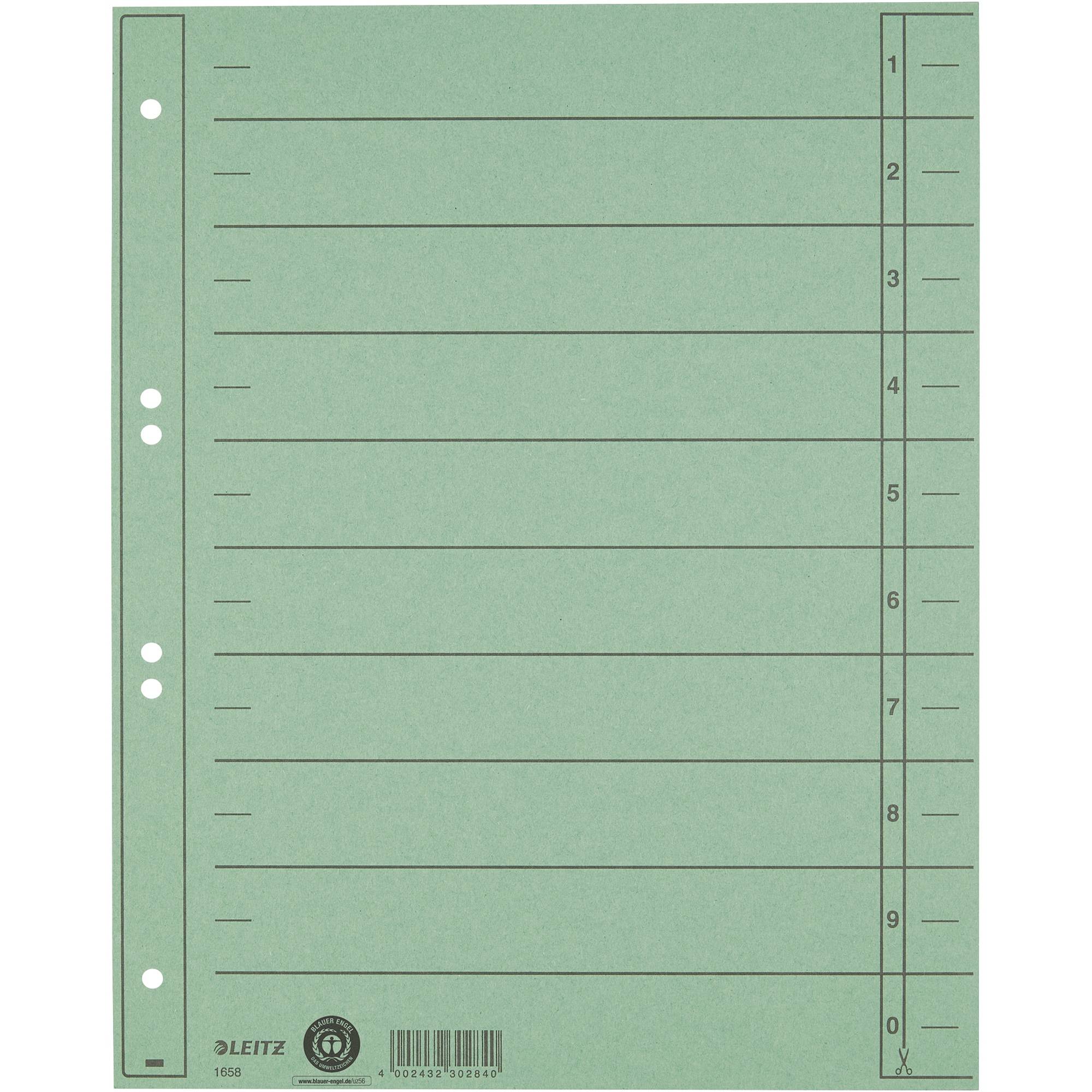 Trennblatt A4 230g Karton grün 100 St./Pack.-0
