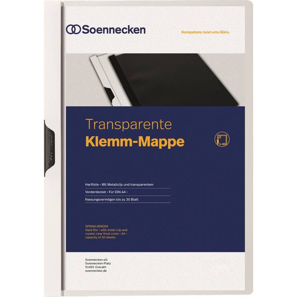 Klemmmappe DIN A4 bis 30Blatt PVC weiß