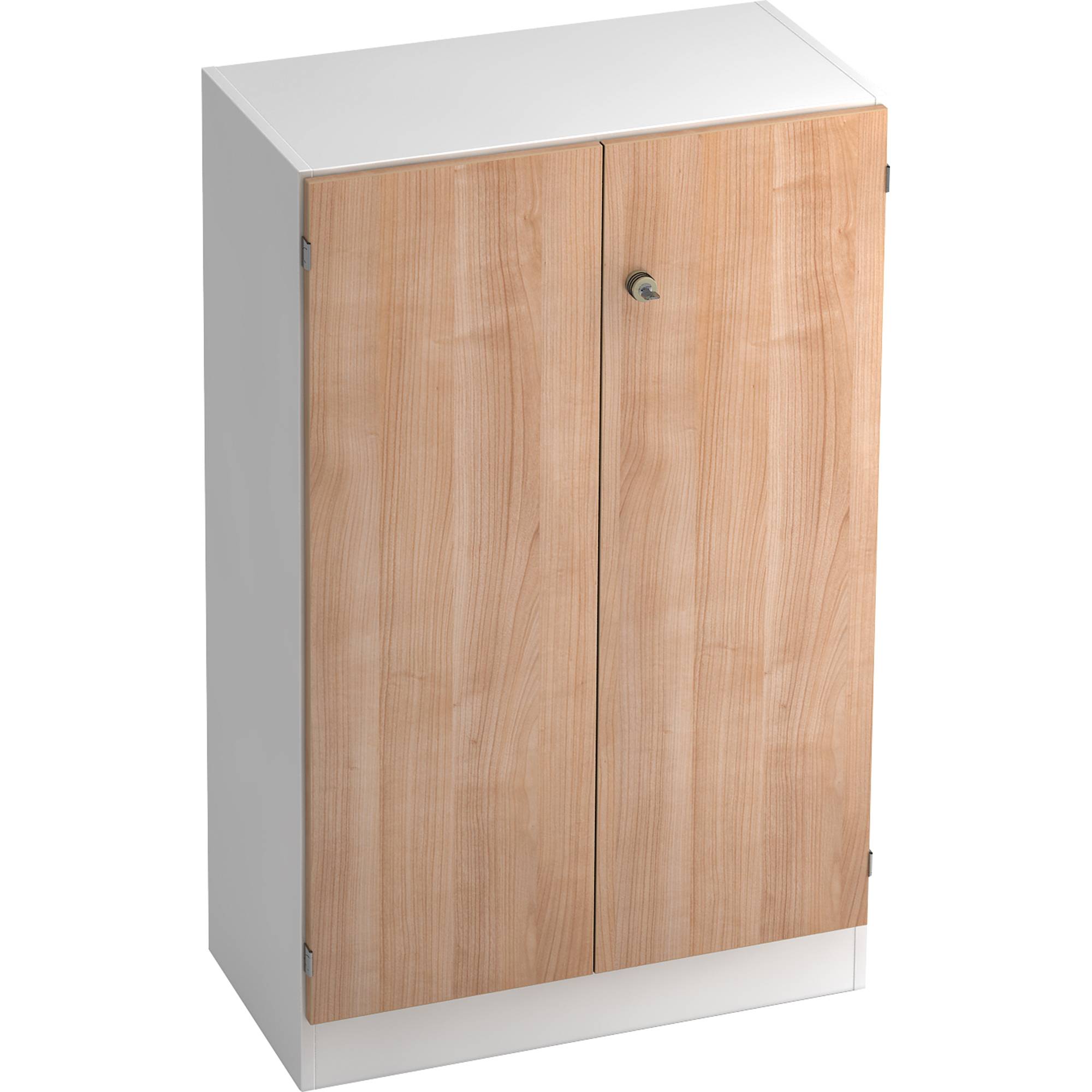 Flügeltürenschrank 3OH weiß/nußbaum-0