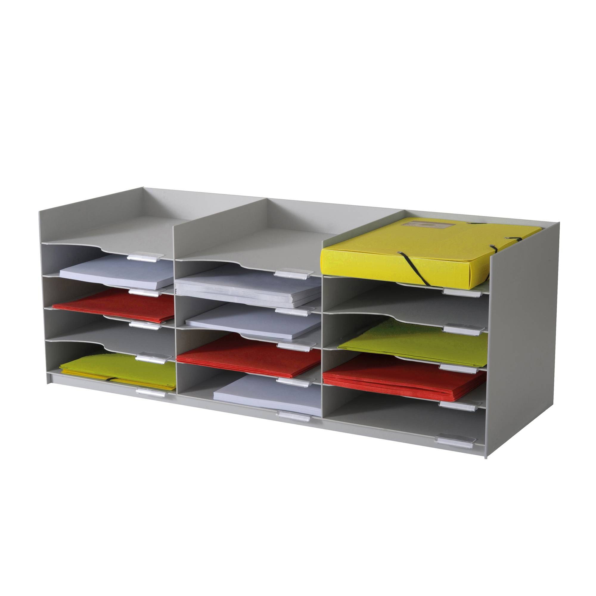 Formularbox easyOffice stapelbar 15Fächer grau-0