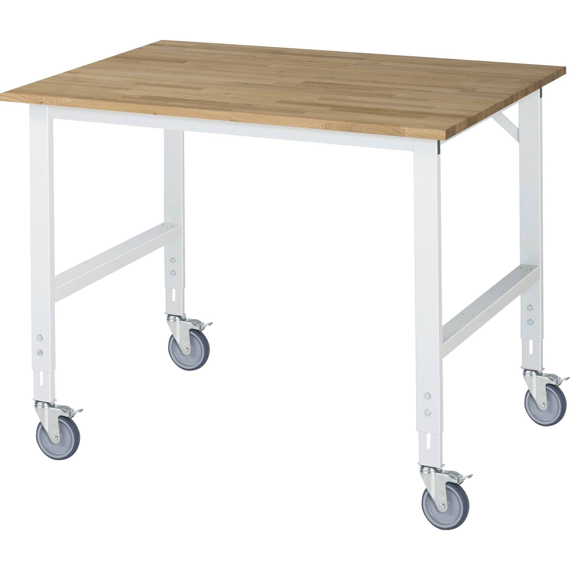Arb.Tisch 1250x1000x910-1230 fahrbar B-Platte 25mm lgr