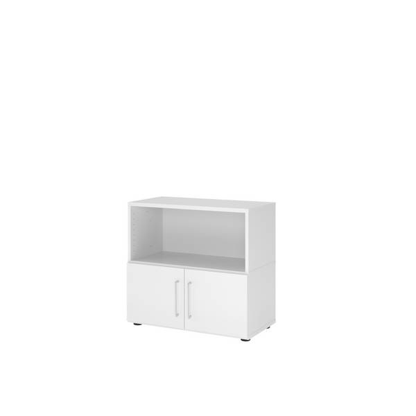 Regal FlexWall 2OH Türen weiß/weiß