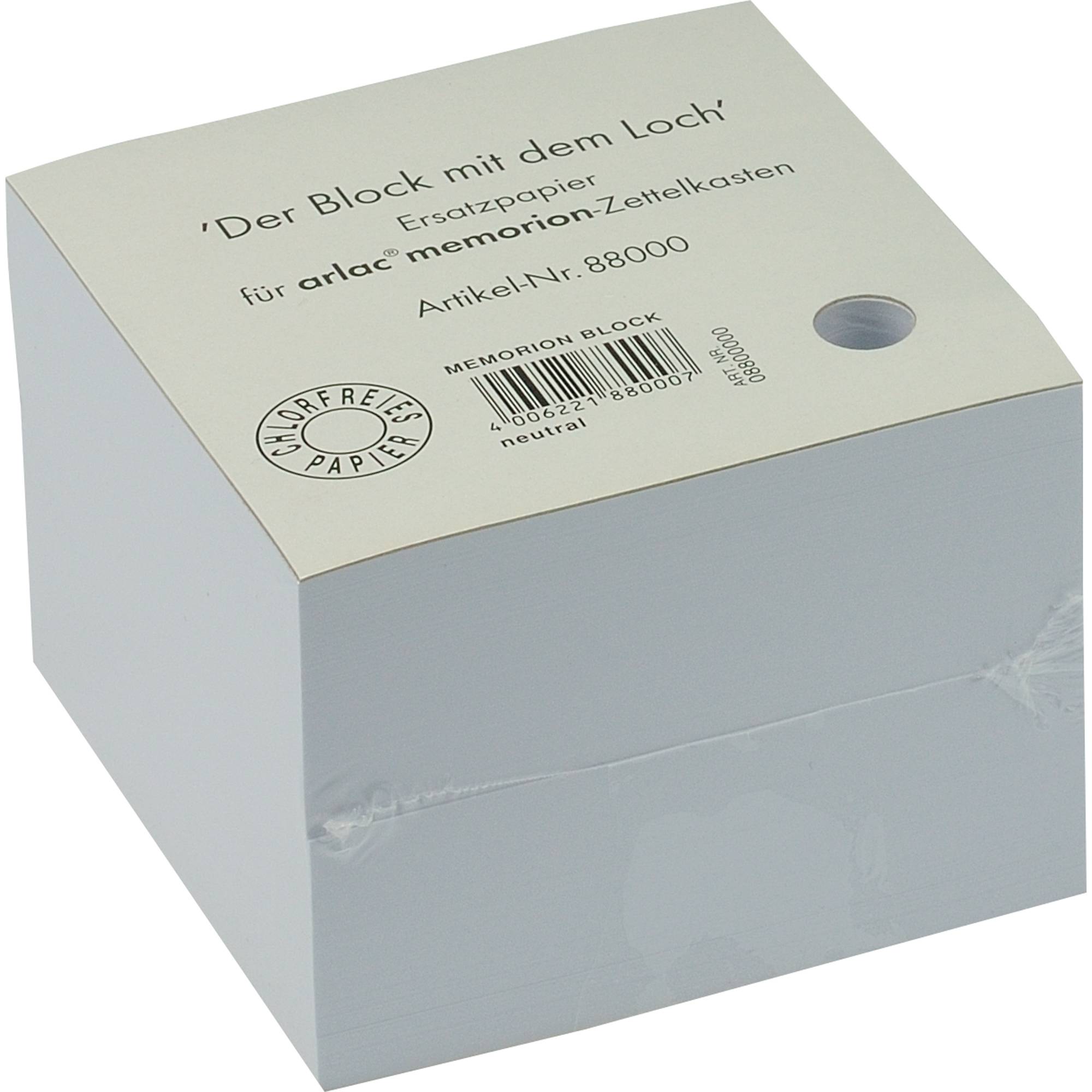 Zettelboxeinlage memorion 10x10cm weiß 600 Bl./Pack.-0