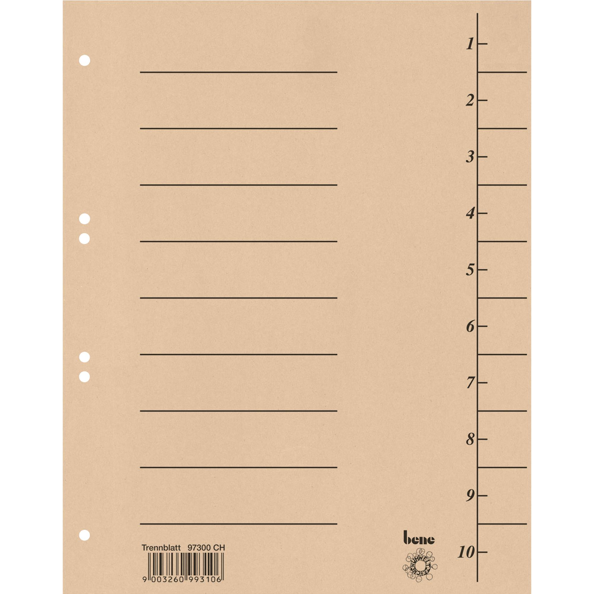 Bene Trennblatt 097300CH A4 Karton chamois 100 St./Pack.-0